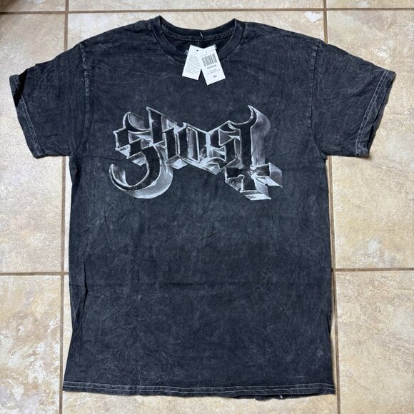 Ghost Band Other - Ghost Logo Mineral Wash T-Shirt Two-Sided MEDIUM New